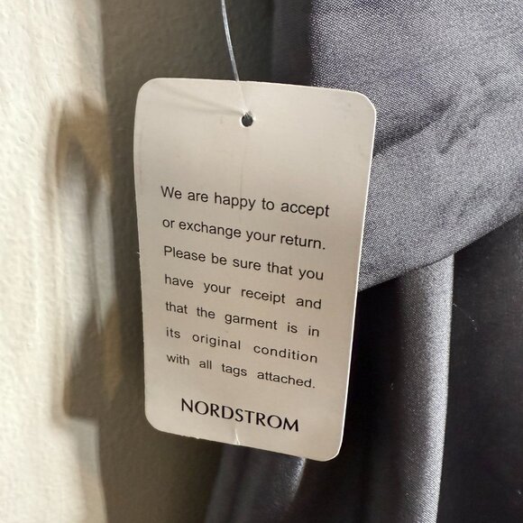 Pisarro Nights Beaded Bodice Satin Maxi Gown Women's 14 Gray Formal Wedding NWT - Picture 10 of 16